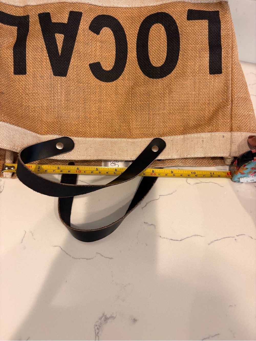 LOCAL Jute Tote Bag with Black Handles - Picture 12 of 14